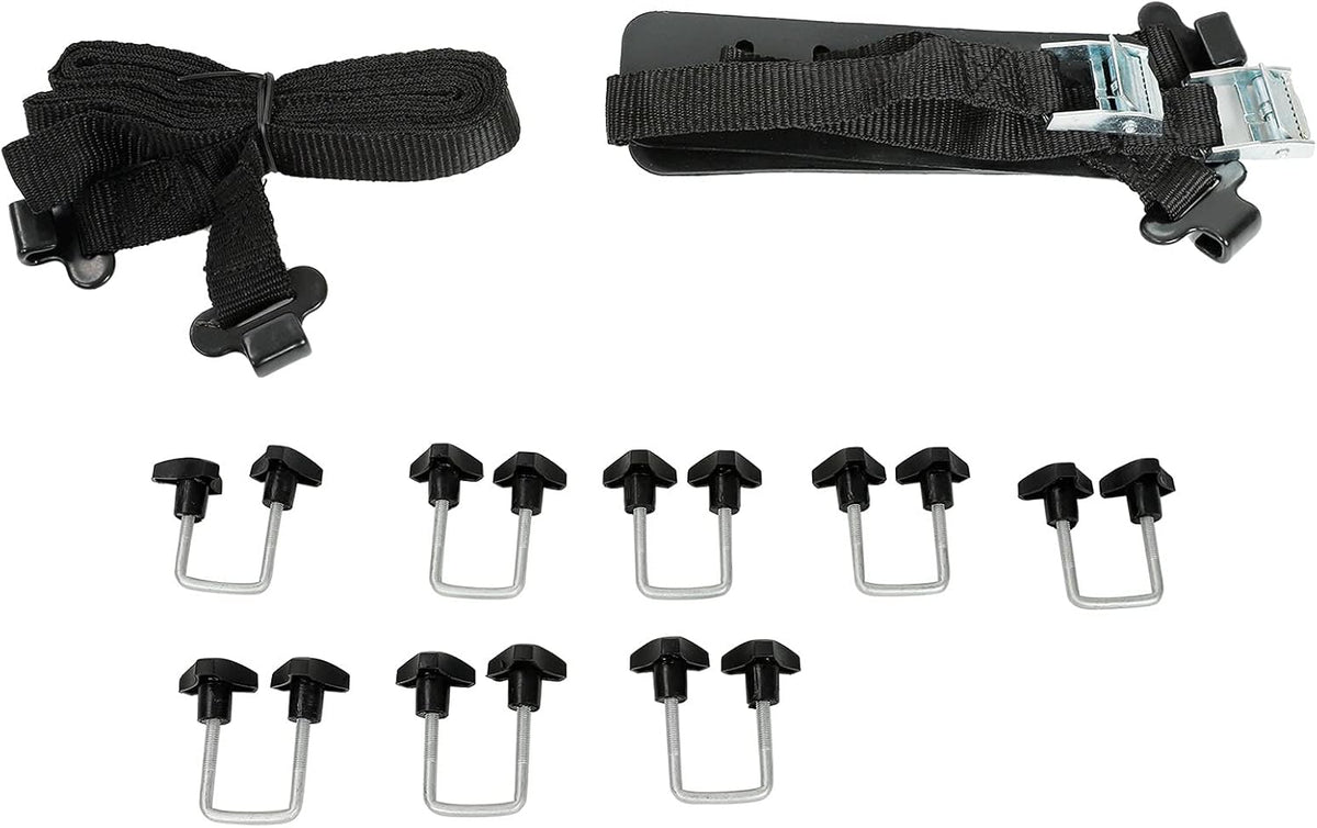 Kayak Roof Rack with Ratchet Lashing Straps, Black Pack of 2 G3243