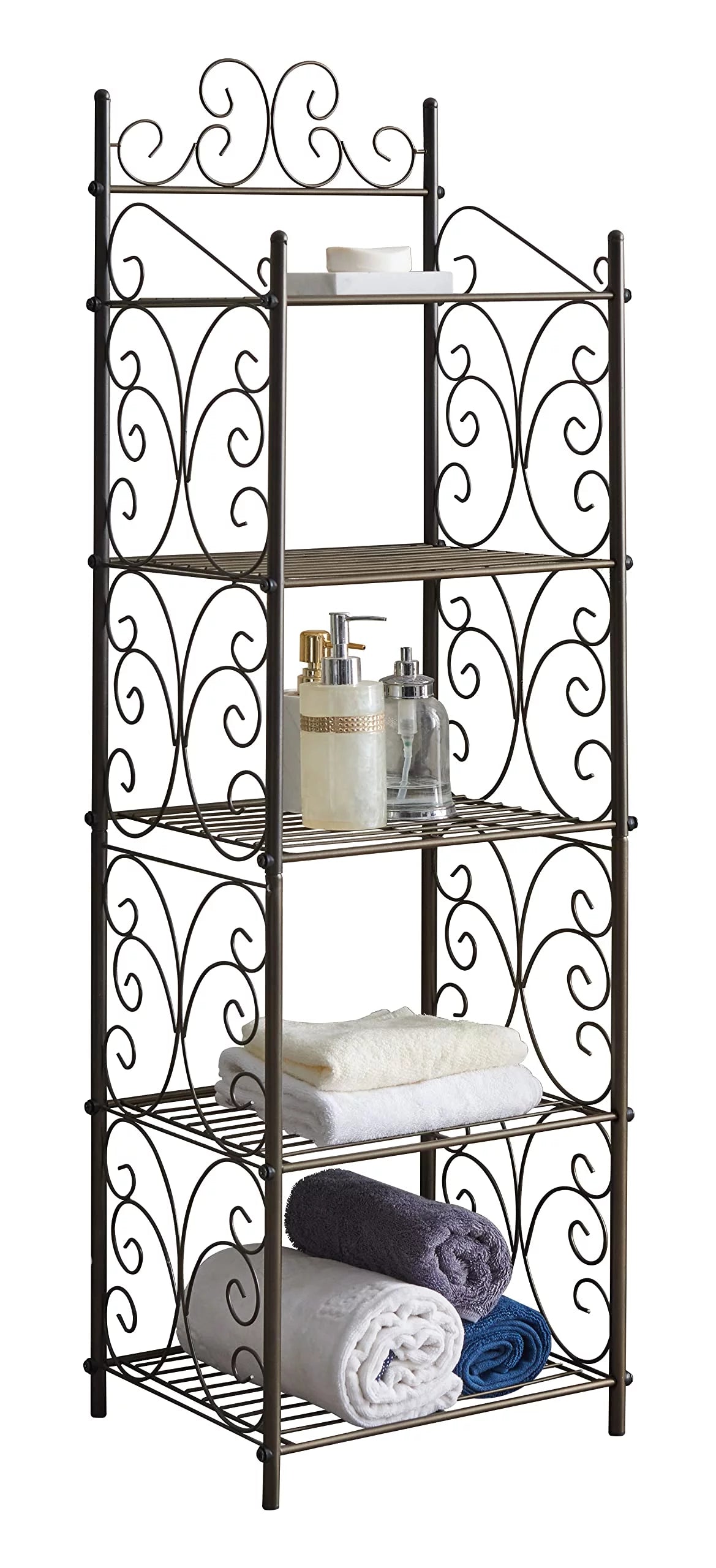 5 Tier Metal Kitchen Bathroom Storage Shelving Unit J31629