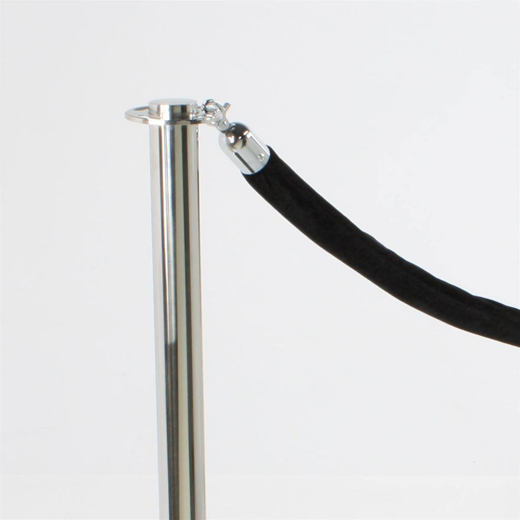 Chrome Stanchion Set with Black Rope N13207