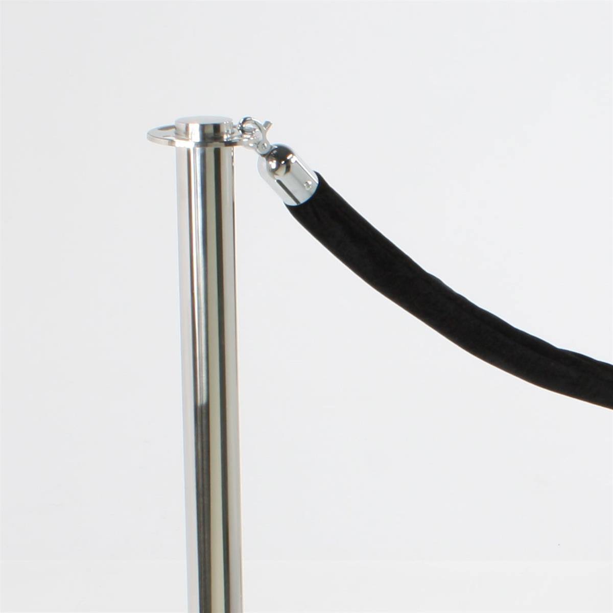 Chrome Stanchion Set with Black Rope N13207