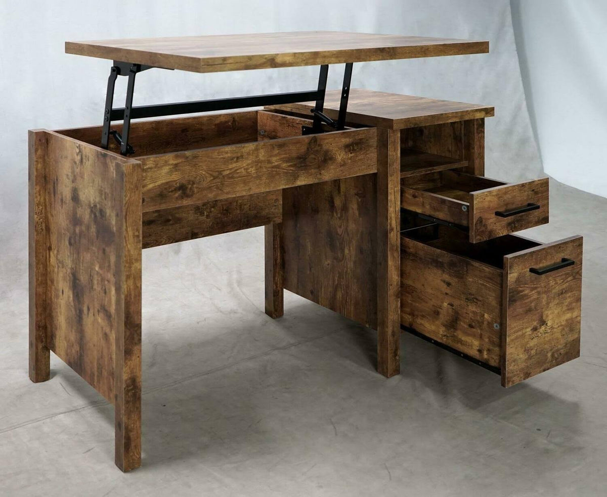 Antique Nutmeg Lift Top Office Desk I48395