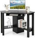 Corner Desk with Keyboard Tray and Shelves J8658