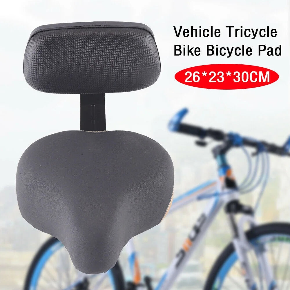 Black Comfort Bicycle Seat Saddle with Soft Back Rest 12" x 10" P833