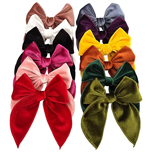Large Velvet Hair Clips Barrettes (12 PCS) G251