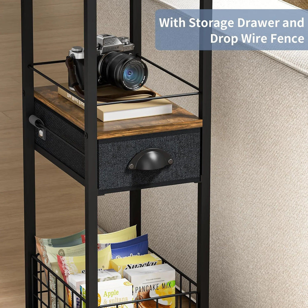 C-Shape Metal End Table with Drawer G914643