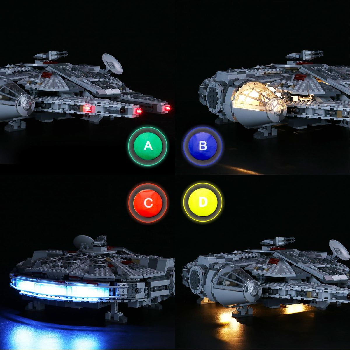 LED Lighting Kit for Millennium Falcon Building Model, Light Set with Remote Control T45826