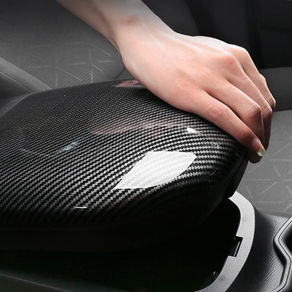 Carbon Fiber Car Center Armrest Cover Trim for Toyota RAV4 2019 2020 2021 2022 Pack of 2 N66312