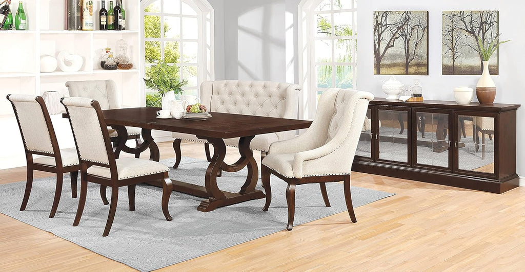 Antique Java and Cream Arm Chairs (Set of 2) X740