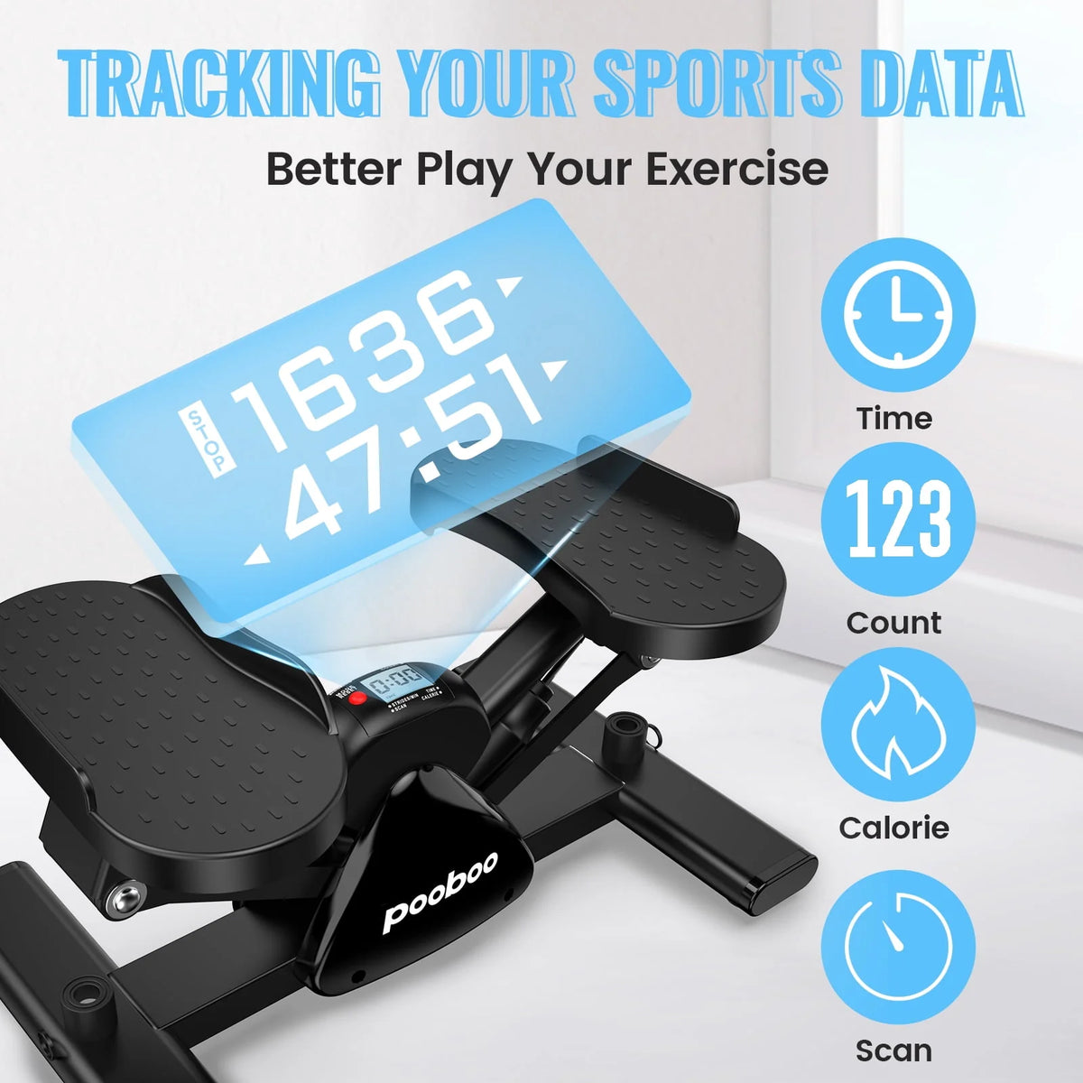 Mini Stepper Machine with Resistance Bands R977787