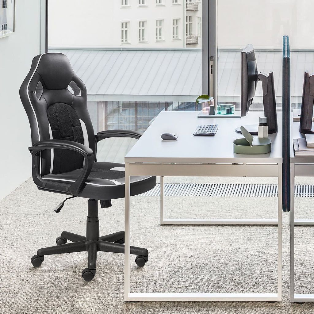 High-Back PU Leather Ergonomic Computer Chair with Lumbar Support Q3709