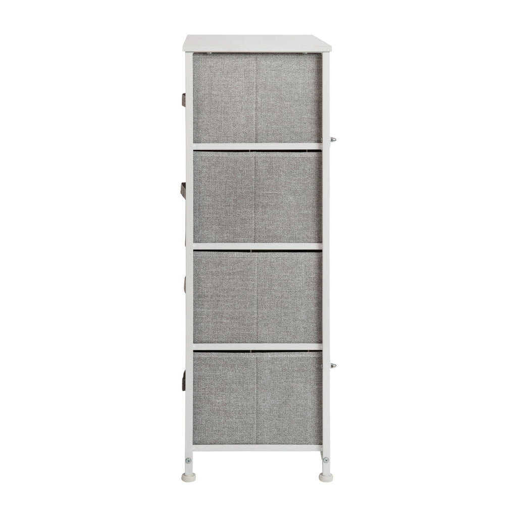 White 4 Drawer Fabric Storage Dresser D385