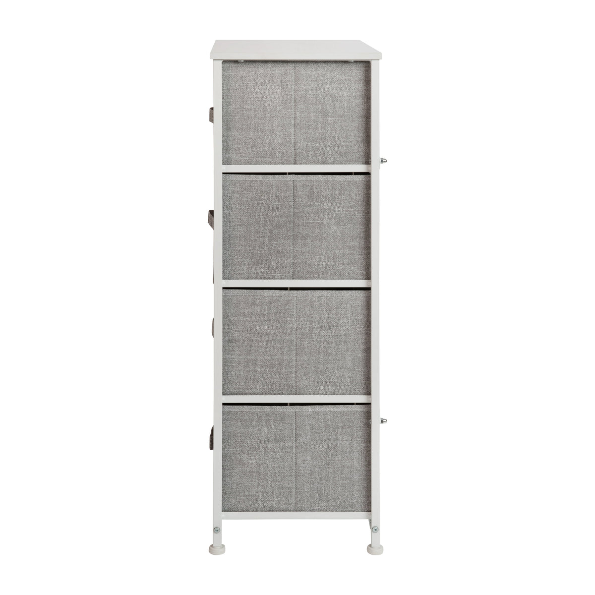 White 4 Drawer Fabric Storage Dresser D385