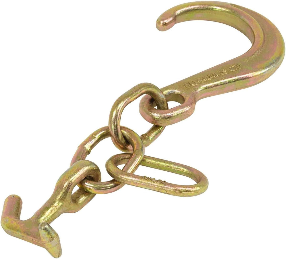 (2 Pack) 8" G70 J Hook with T-J Hooks and Enlarged Link, 5,400 lbs WLL Q29523