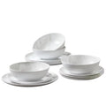 12-Piece Melamine Grey and White Marble Dinnerware Set S809389