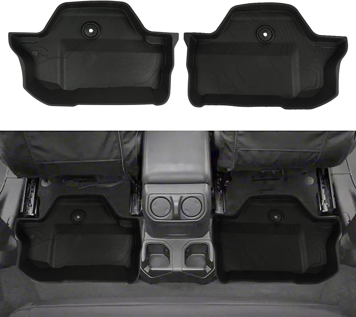 Black 2 Door TPE Floor Mats Set D55608