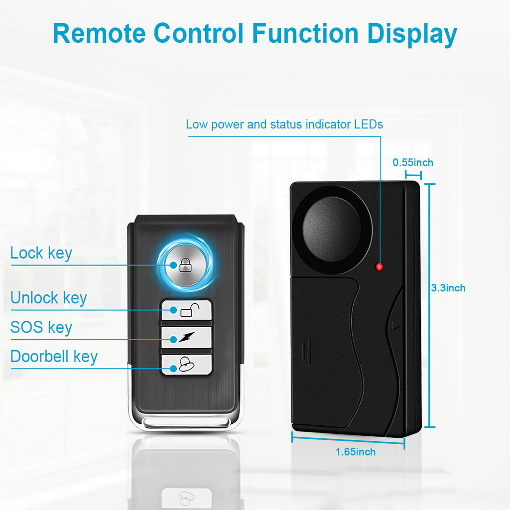 2Pack Remote Control Anti-Theft Bicycle Alarm P98646
