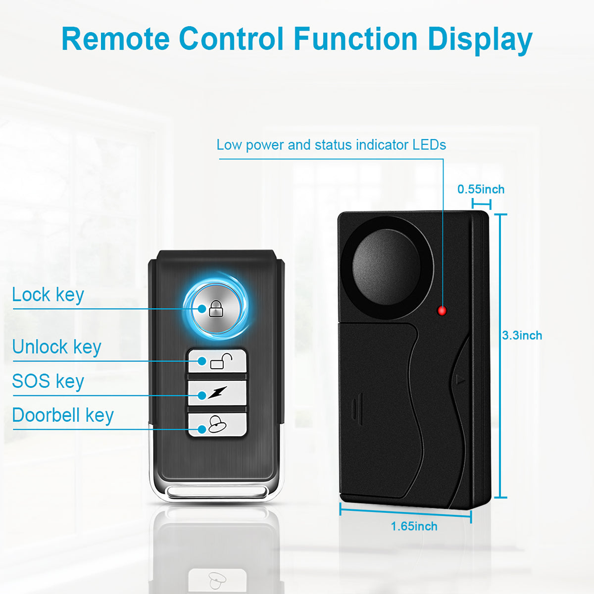 2Pack Remote Control Anti-Theft Bicycle Alarm P98646