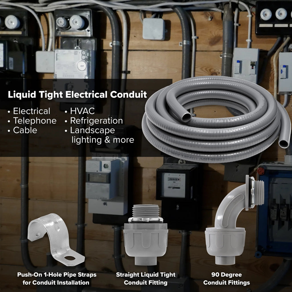 25 ft Flexible PVC Non Metallic Liquid Tight Electrical Conduit G165873