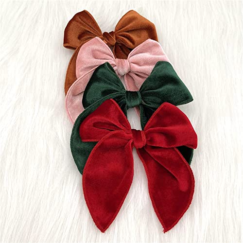 Large Velvet Hair Clips Barrettes (12 PCS) G251