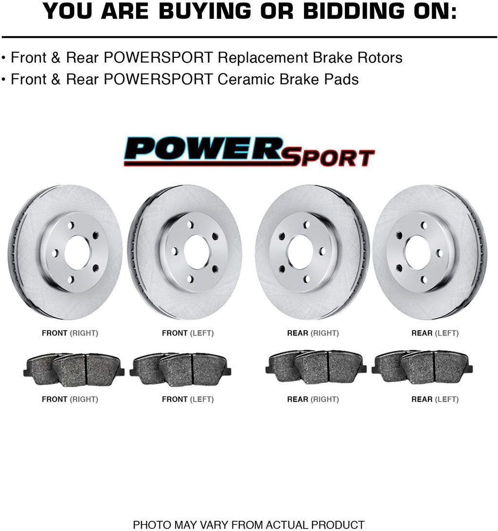 Front Rear Brake Rotors and Semi Metallic Brake Pads for BMW 323i, 325Ci, 325i, 328Ci, 328i P5433