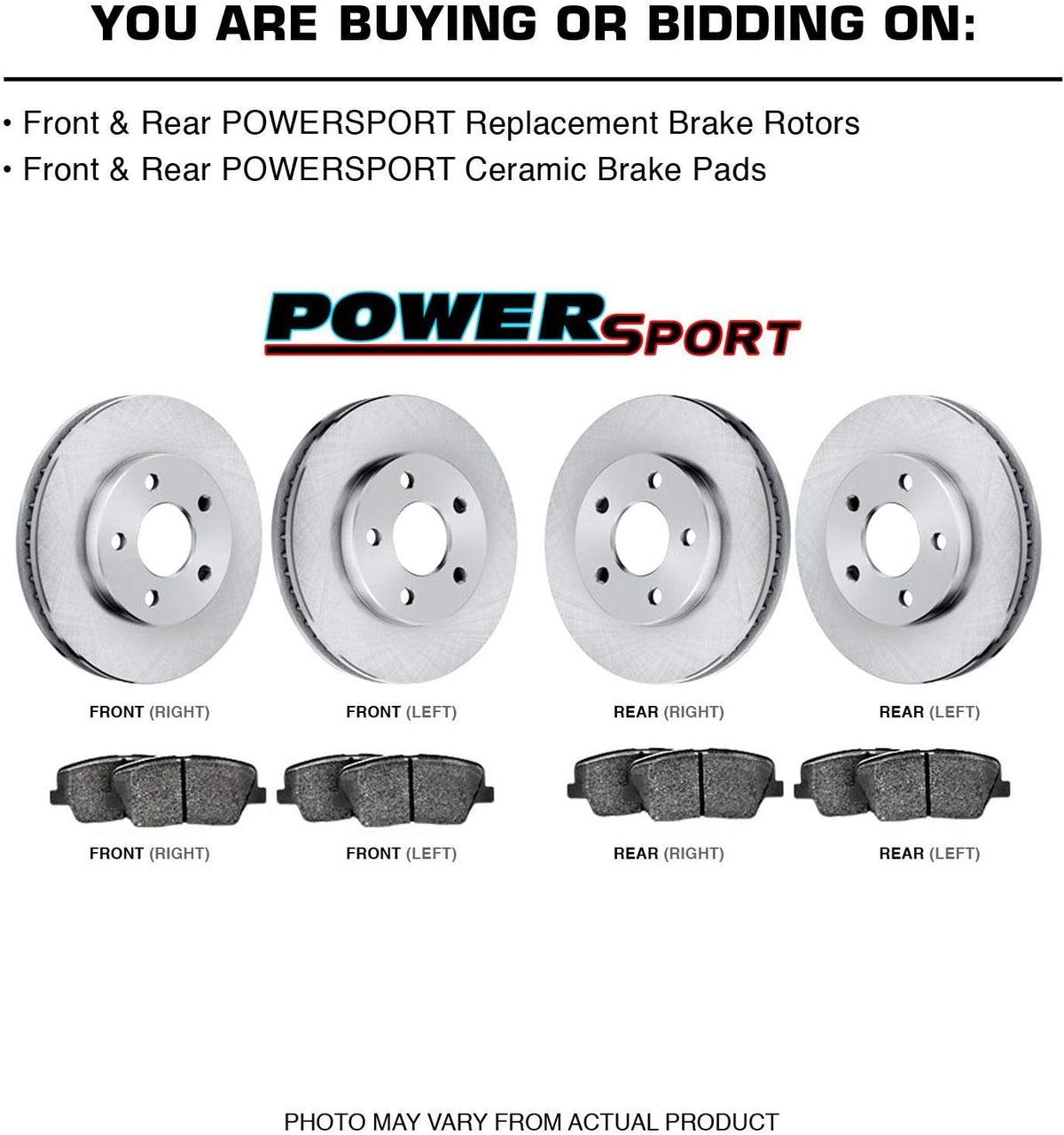 Front Rear Brake Rotors and Semi Metallic Brake Pads for BMW 323i, 325Ci, 325i, 328Ci, 328i P5433