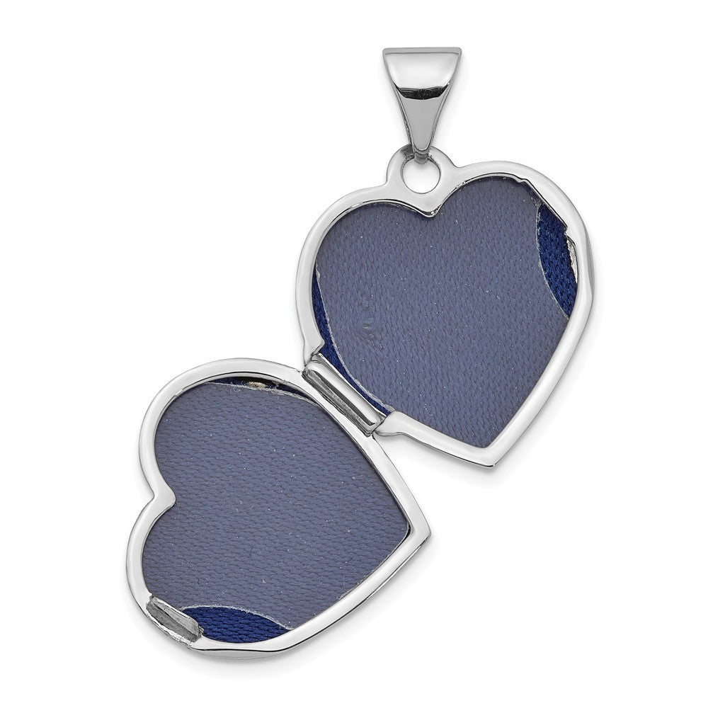14k White Gold Polished 15mm Photo Locket Pendant Necklace V71878