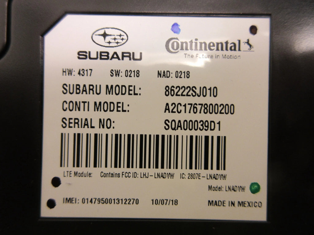 Pre-Owned Subaru Forester Communication Telematics Control Module U870