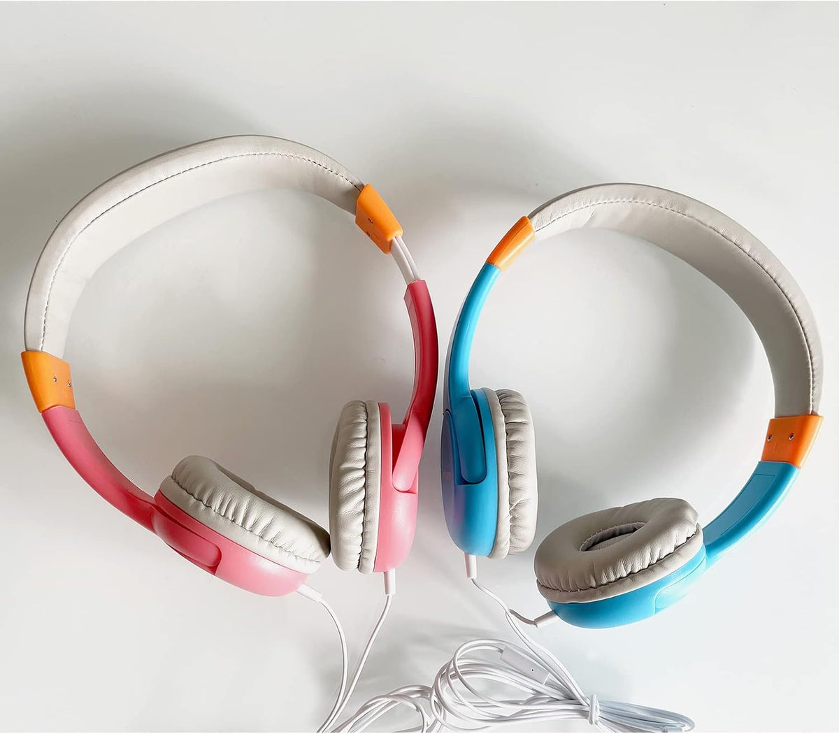Blue Pink Wired Headphones with Microphone U993808