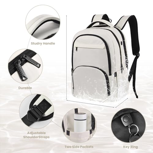 17 Inch Grey Water Resistant Travel Laptop Backpack with USB Charger Hole & Luggage Sleeve Q458864