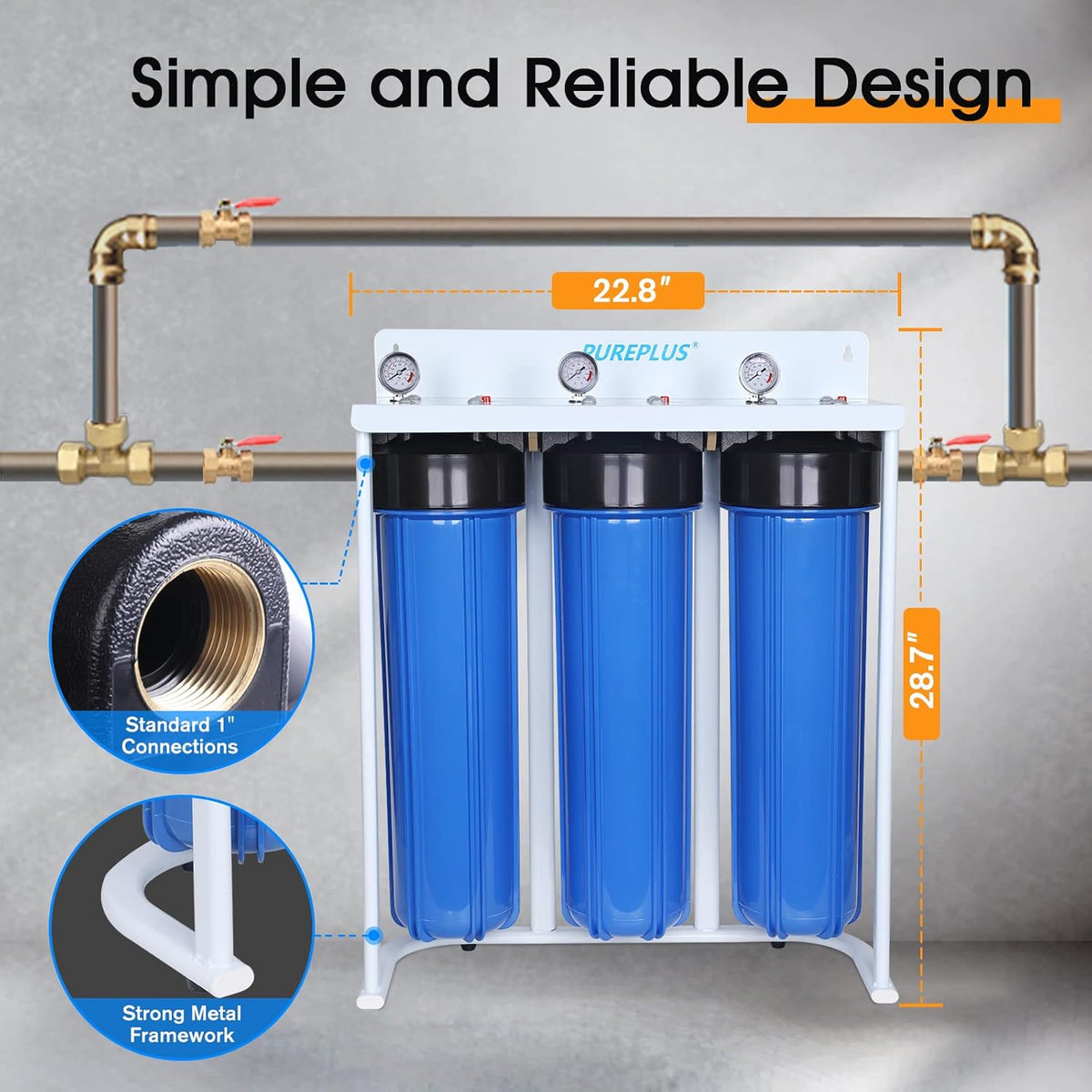 3 Stage Whole House Water Filtration System L501