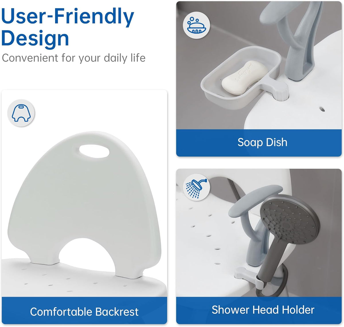 Heavy Duty Sliding Transfer Bench Bathtub Shower Chair with Non-Slip Suction Cup B81974