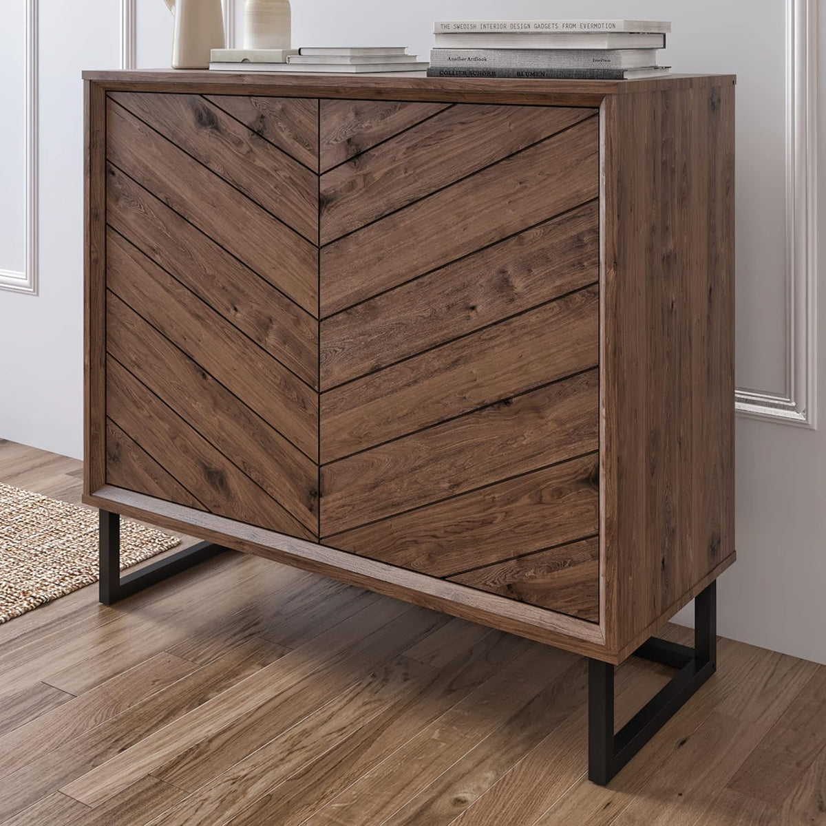 Oak Accent Chest Cabinet with 2 Doors C1240