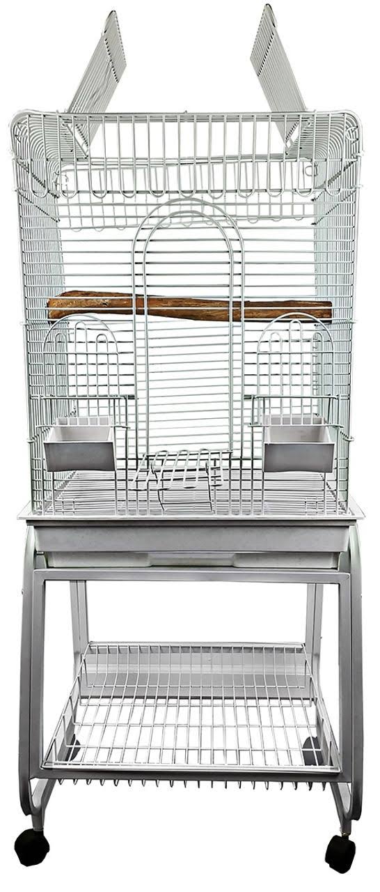 White Play Top Cage with Removable Stand P4701