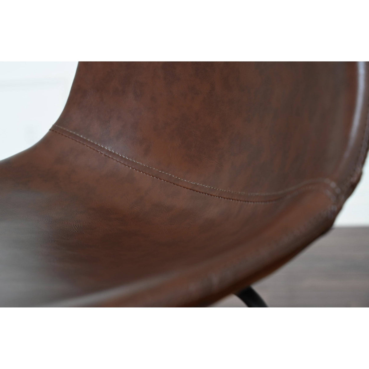 Faux Leather Bar Stool Set of 2 Brown Z5472