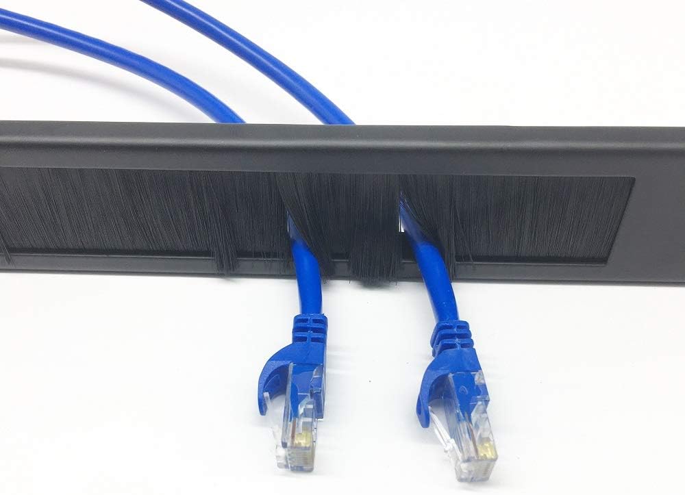 5 Pack 1U Brush Cable Manager Horizontal Rack Mount Cable Management Strip Panel T111464