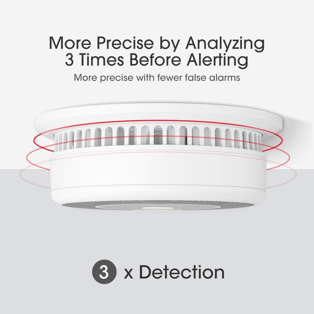 10-Year Battery Smoke and Carbon Monoxide Detector Alarm with LCD Display, Dual Sensor, 5-Pack U638023