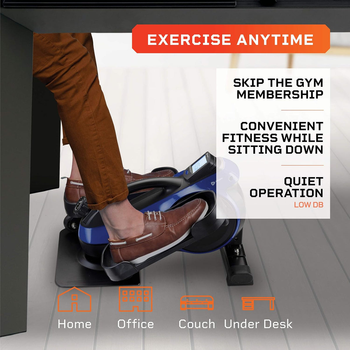 Blue Under Desk Elliptical Pedal Exerciser M669