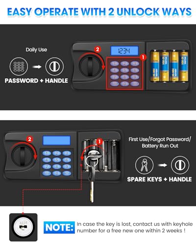 2.6 Cuft Fireproof Home Safe Box with Digital Safe Keypad Key B56320
