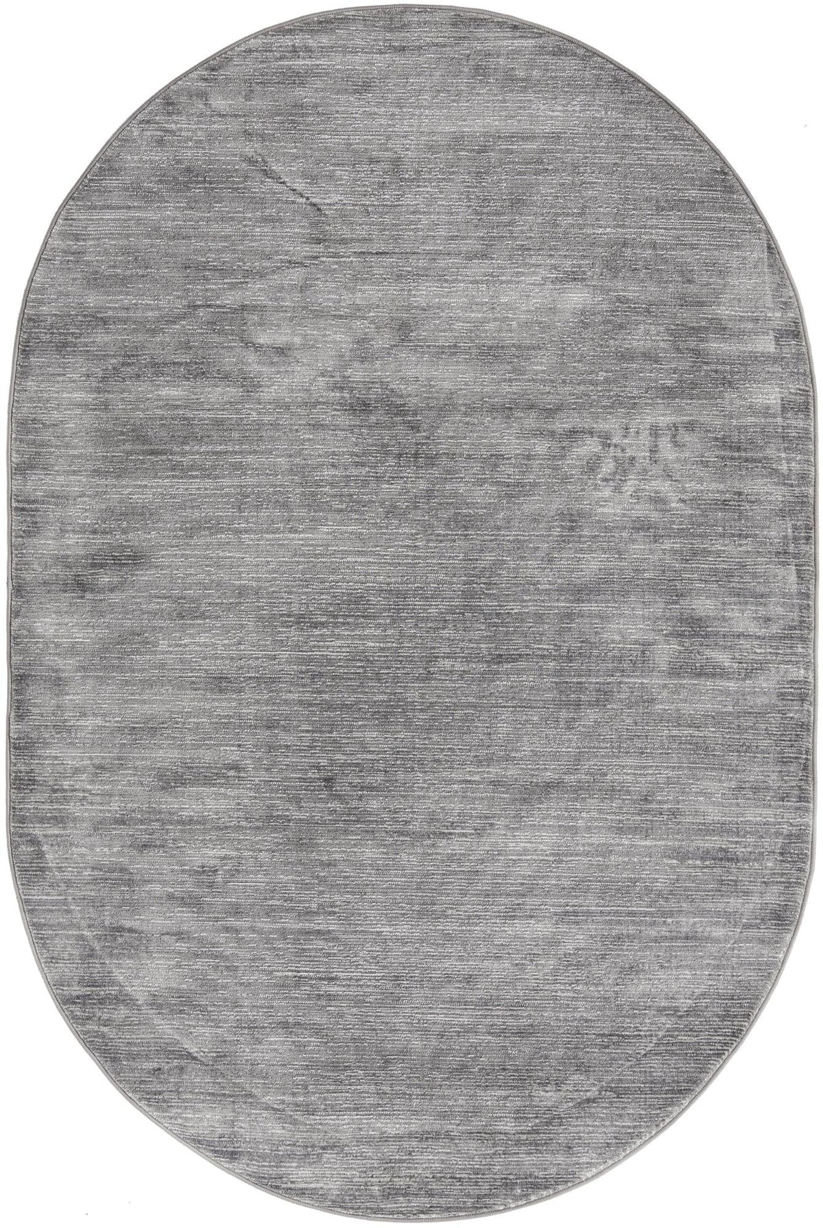 5' 3 x 8' Oval Gray Medium Rug Q1328
