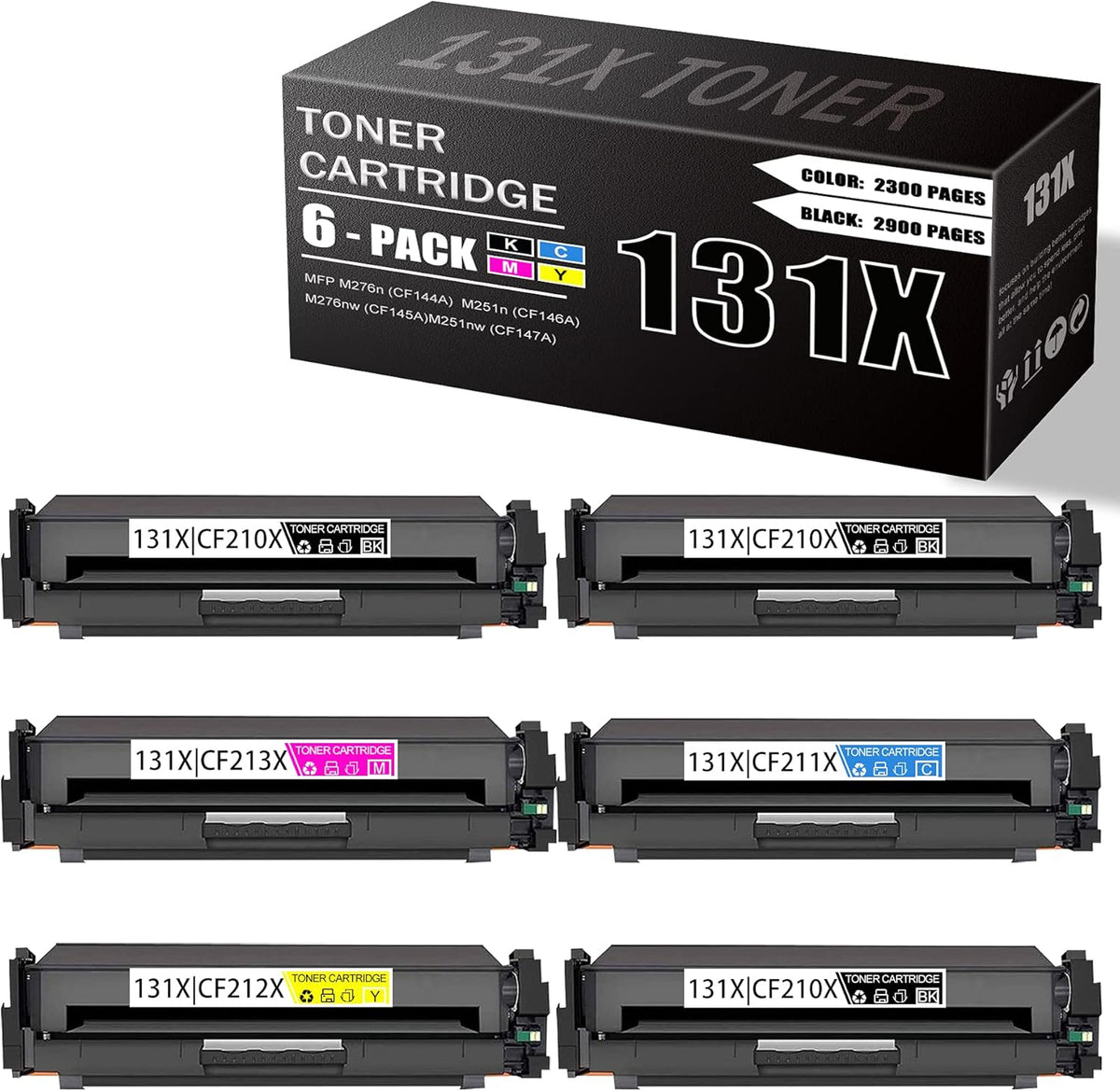 6 Pack Compatible Toner Cartridge Replacement Y61330