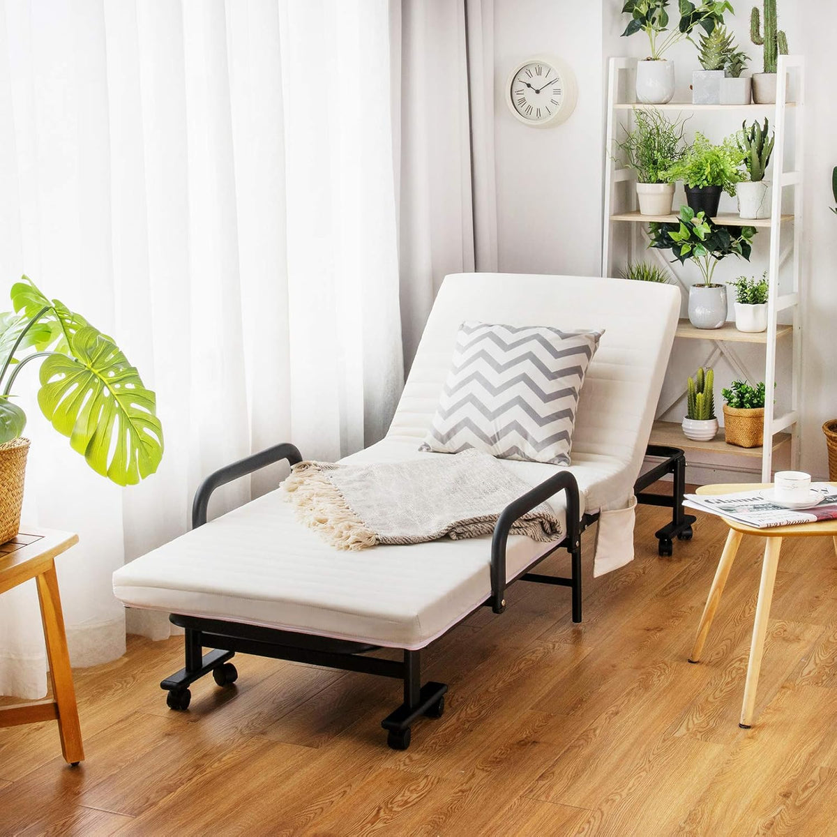 Folding Guest Bed Frame with Mattress F828932