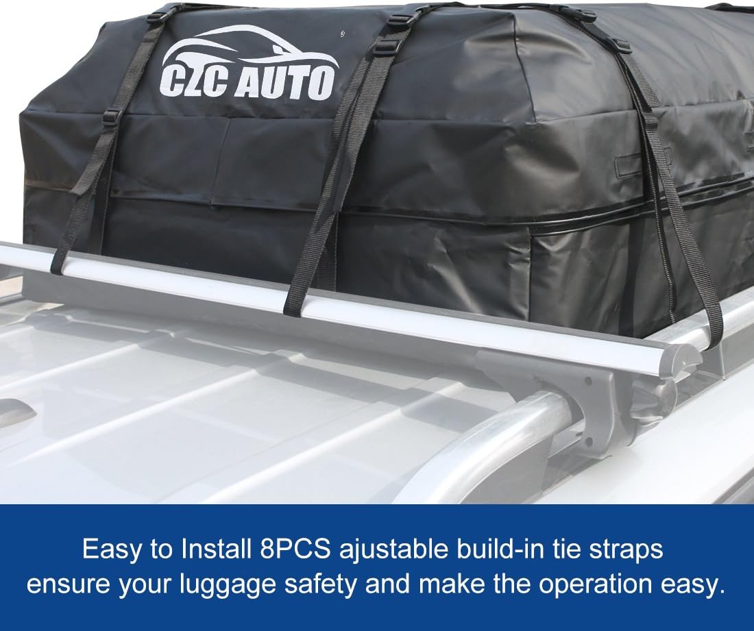 Black 15 cu. ft Waterproof Rooftop Cargo Carrier K6589