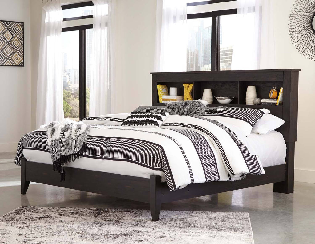Dark Brown King Bookcase Headboard K1946