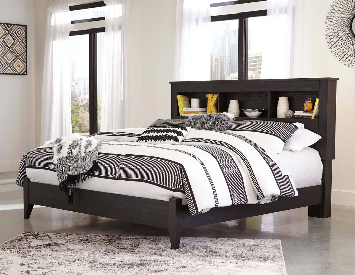 Dark Brown King Bookcase Headboard K1946