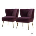 Purple Gold Legs Side Chair Set of 2 F509
