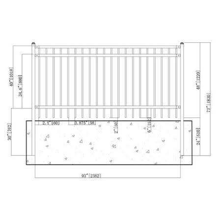 8 ft. Steel Fence Panel O76723