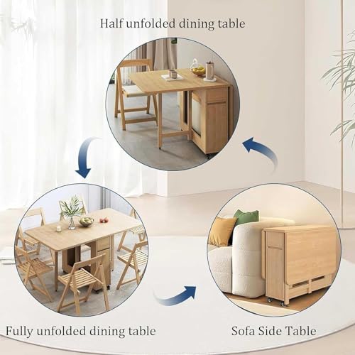 Solid Wood Dining Table Set with 4 Chairs U407994