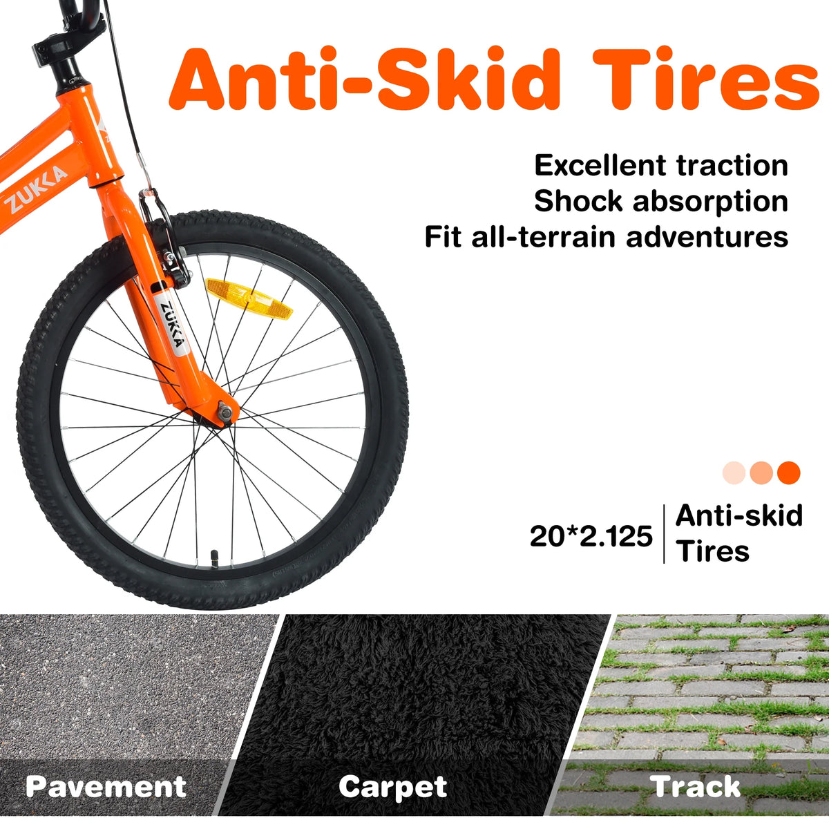 20 Inch Single Speed Boys Bike with Steel Frame Orange Q237