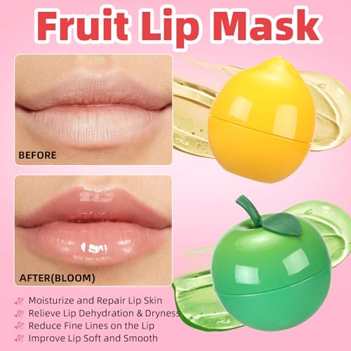 6 PCS Mini Strawberry Lemon Peach Cherry Moisturizing Lip Sleeping Mask Set W75737