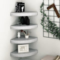 4 pcs MDF Corner Wall Shelves 13.8" x 13.8" x 1.5" Y485617
